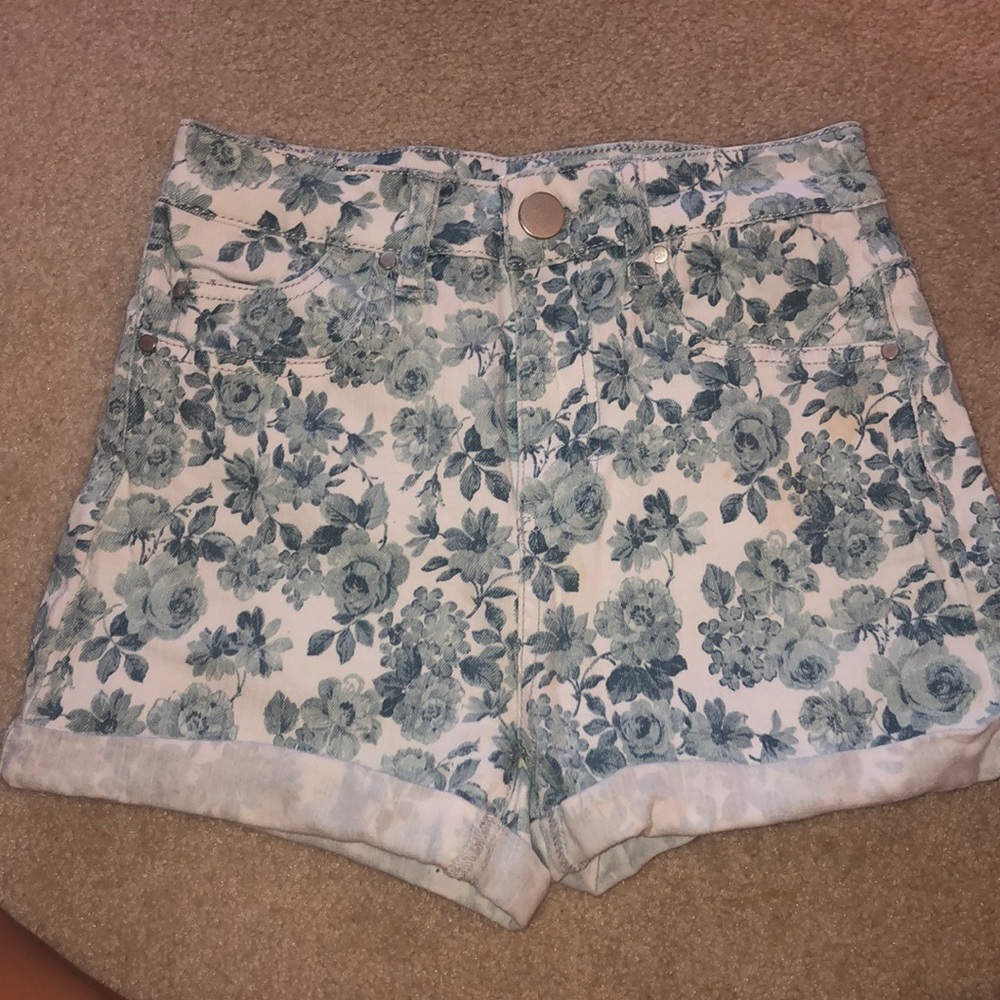 Floral Denim Shorts